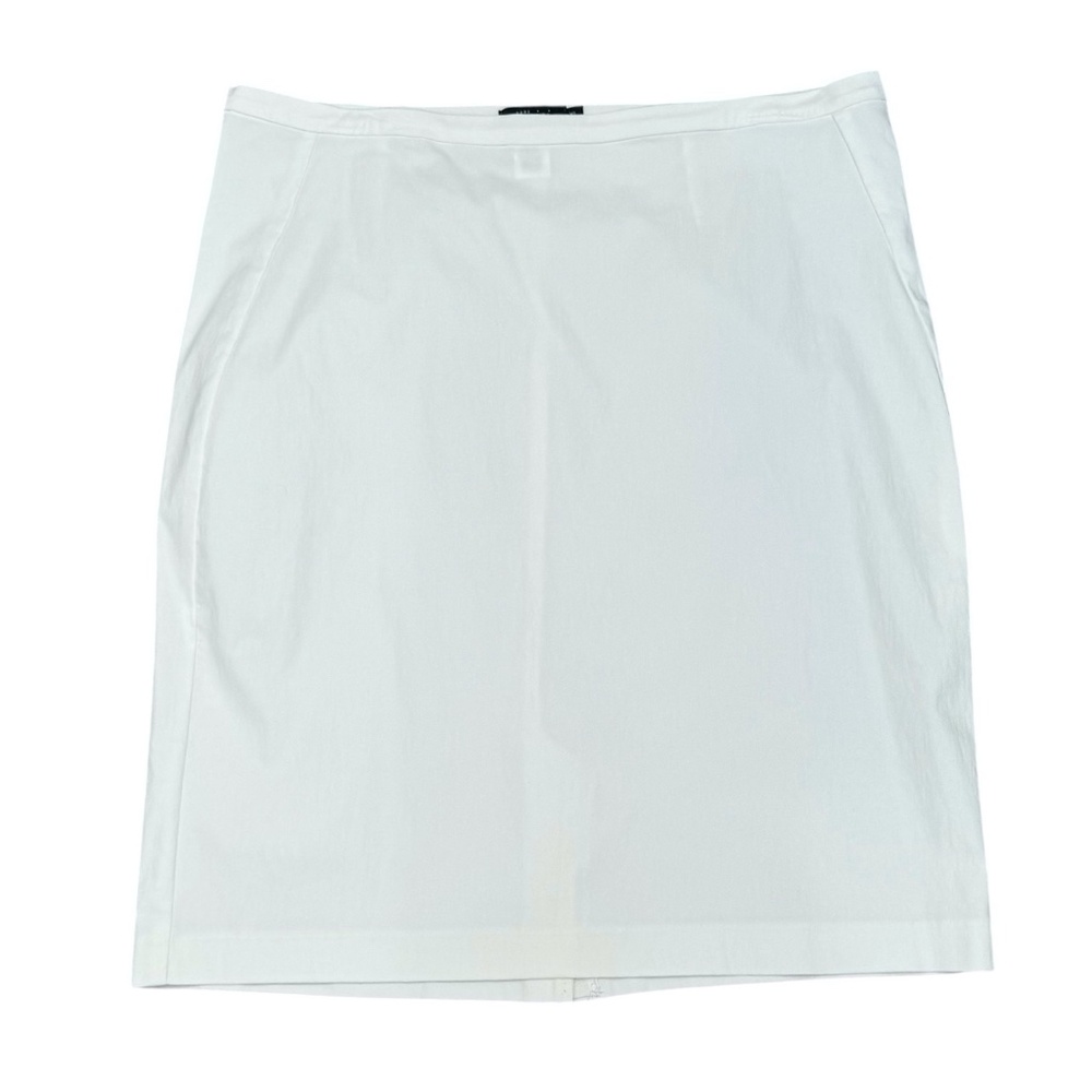 PURE AMICI WHITE/IVORY STRETCH STRAIGHT PENCIL SKIRT